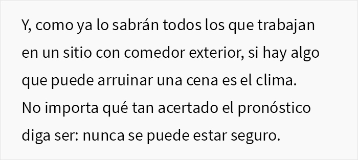 Esta grosera Karen no escuch&oacute; las advertencias del camarero sobre la lluvia e hizo que todo su grupo perdiera la mesa