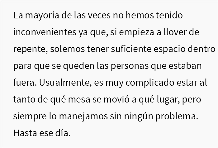 Esta grosera Karen no escuch&oacute; las advertencias del camarero sobre la lluvia e hizo que todo su grupo perdiera la mesa