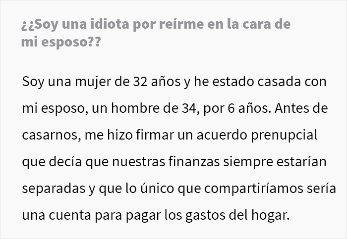 Esta mujer se r&iacute;e en la cara de su esposo cuando &eacute;l se arrepinti&oacute; de haberla forzado a firmar un acuerdo prenupcial 6 a&ntilde;os atr&aacute;s, ya que ahora ella gana el triple que &eacute;l