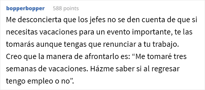Este jefe se metió en problemas tras negarle a un empleado 3 semanas de vacaciones para su luna de miel Este jefe se metió en problemas tras negarle a un empleado 3 semanas de vacaciones para su luna de miel
