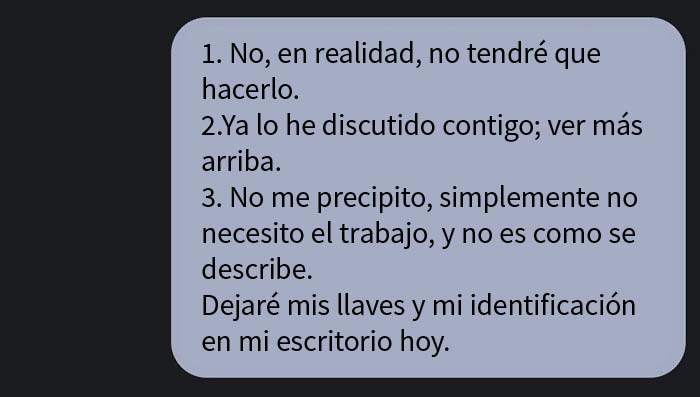 Esta empleada descubre que el puesto que acept&oacute; no era para trabajar desde casa como prometieron, y renuncia a lo grande