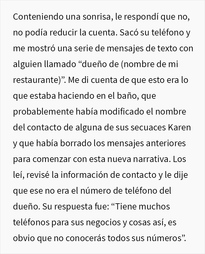 Esta Karen crey&oacute; que el due&ntilde;o del restaurante era un mesero, lo trat&oacute; como basura y termin&oacute; la noche con una inesperada cuenta de 4000$