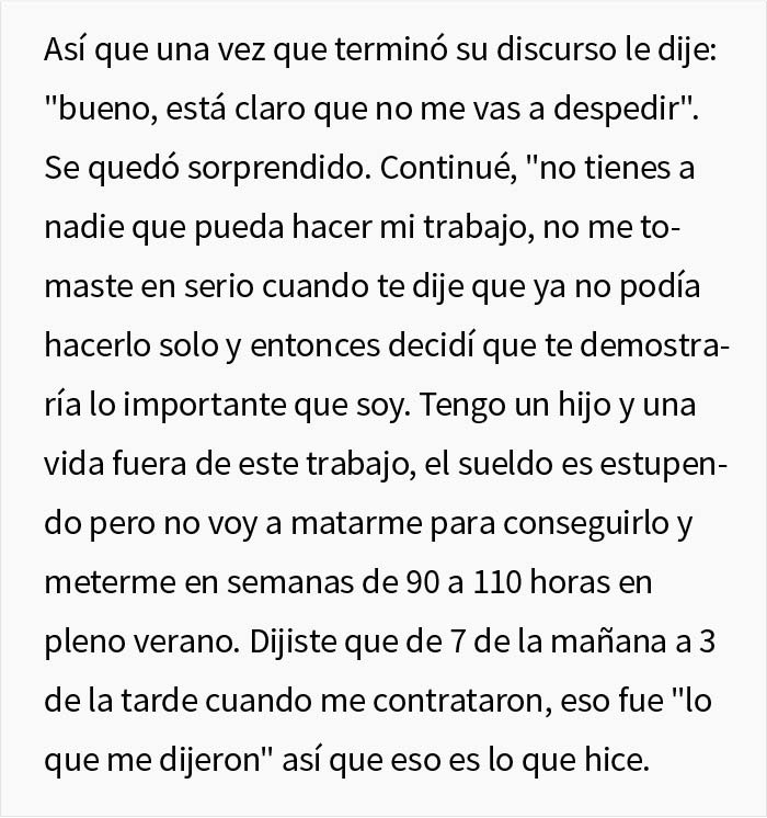 Este empleado saturado de trabajo se da cuenta de que es irremplazable para la empresa, y saca lo mejor de la situaci&oacute;n