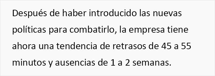 La direcci&oacute;n introdujo normas disciplinarias para sacar el m&aacute;ximo partido a los empleados, y alucin&oacute; cuando &eacute;stos se volvieron en su contra