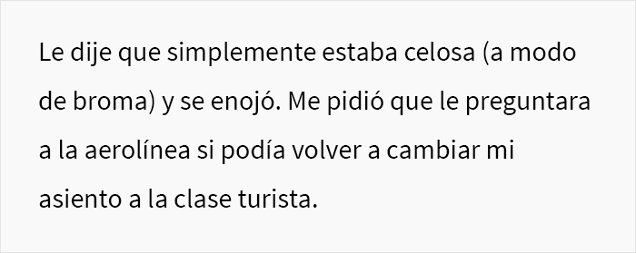 &ldquo;Ella piensa que prefiero la clase business en vez de a ella&rdquo;: La esposa de este hombre se enoj&oacute; cuando &eacute;l subi&oacute; la categor&iacute;a de su billete para un vuelo de 12 horas