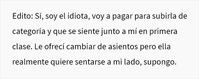 &ldquo;Ella piensa que prefiero la clase business en vez de a ella&rdquo;: La esposa de este hombre se enoj&oacute; cuando &eacute;l subi&oacute; la categor&iacute;a de su billete para un vuelo de 12 horas