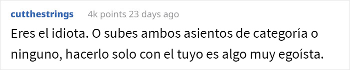 &ldquo;Ella piensa que prefiero la clase business en vez de a ella&rdquo;: La esposa de este hombre se enoj&oacute; cuando &eacute;l subi&oacute; la categor&iacute;a de su billete para un vuelo de 12 horas