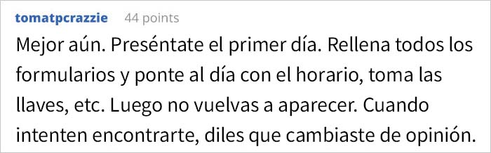 Esta persona acept&oacute; una oferta de trabajo s&oacute;lo para no presentarse despu&eacute;s de que le faltaran al respeto en la entrevista