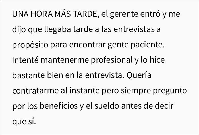 Esta persona acept&oacute; una oferta de trabajo s&oacute;lo para no presentarse despu&eacute;s de que le faltaran al respeto en la entrevista