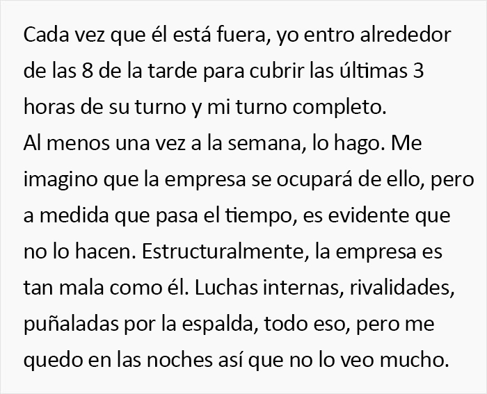 Este empleado cumple al pie de la letra con su jornada de 8 horas y media, y provoca que la empresa pierda 85000$ al año Este empleado cumple al pie de la letra con su jornada de 8 horas y media, y provoca que la empresa pierda 85000$ al año
