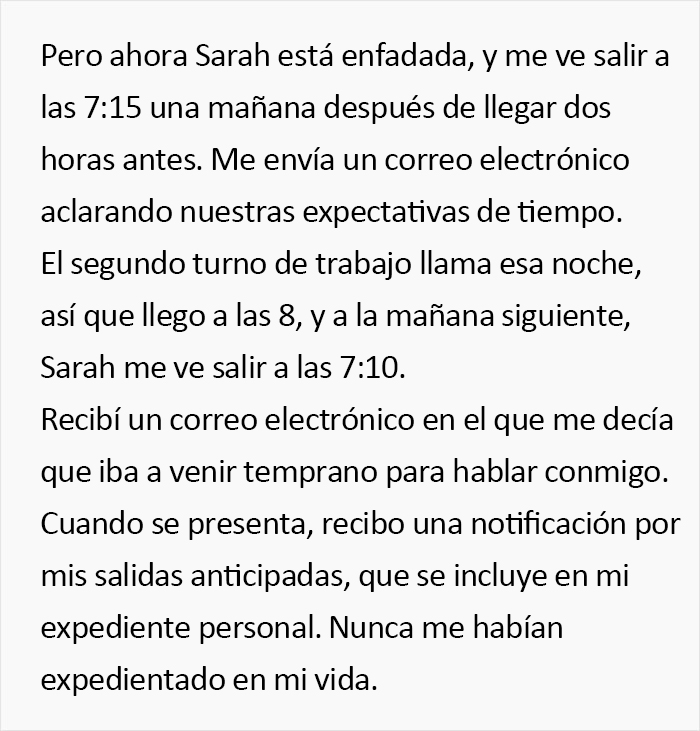 Este empleado cumple al pie de la letra con su jornada de 8 horas y media, y provoca que la empresa pierda 85000$ al año Este empleado cumple al pie de la letra con su jornada de 8 horas y media, y provoca que la empresa pierda 85000$ al año