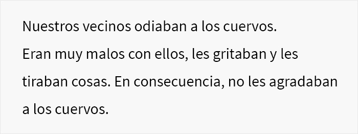 Esta persona vio cómo alguien se vengó de sus vecinos acosadores y descubrió que fueron los cuervos de los que se había hecho amiga previamente