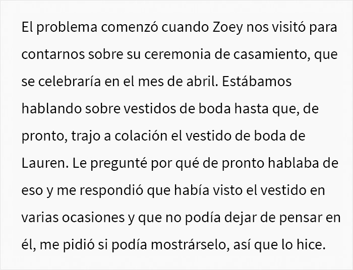 Esta madre pregunta si se equivoc&oacute; al negarse a prestarle a su hijastra el vestido de boda de su hija fallecida