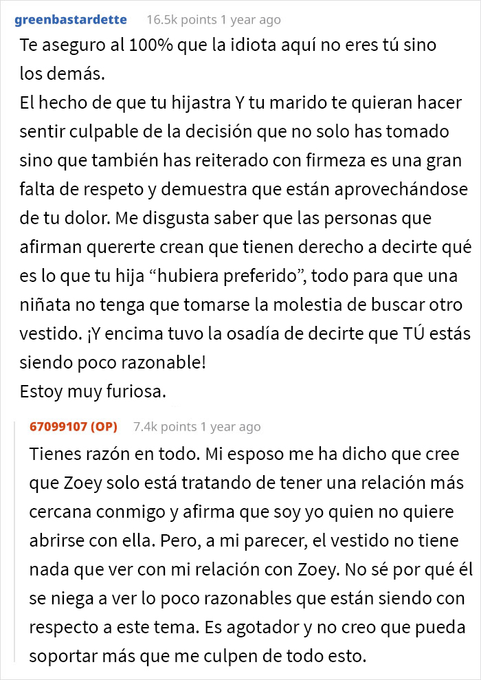 Esta madre pregunta si se equivoc&oacute; al negarse a prestarle a su hijastra el vestido de boda de su hija fallecida