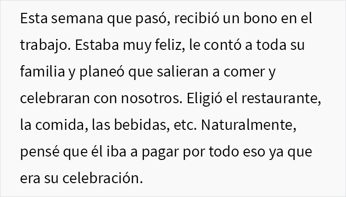 &ldquo;Insisti&oacute; en que yo pagara&rdquo;: Este hombre organiz&oacute; una gran cena de celebraci&oacute;n familiar y se enoj&oacute; con su esposa cuando ella solo pag&oacute; por su propia comida