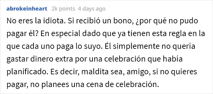 &ldquo;Insisti&oacute; en que yo pagara&rdquo;: Este hombre organiz&oacute; una gran cena de celebraci&oacute;n familiar y se enoj&oacute; con su esposa cuando ella solo pag&oacute; por su propia comida