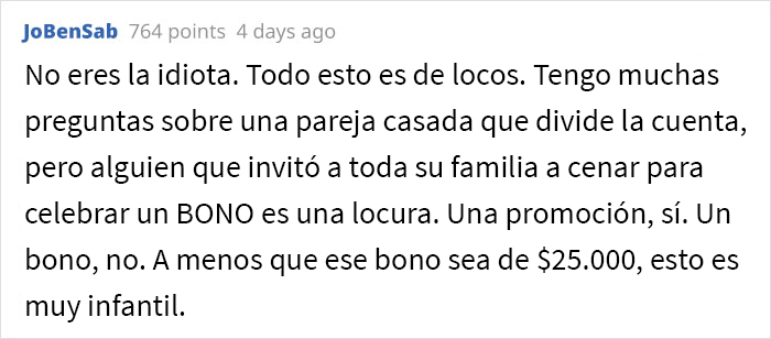 &ldquo;Insisti&oacute; en que yo pagara&rdquo;: Este hombre organiz&oacute; una gran cena de celebraci&oacute;n familiar y se enoj&oacute; con su esposa cuando ella solo pag&oacute; por su propia comida