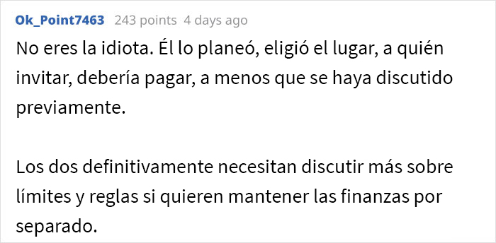 &ldquo;Insisti&oacute; en que yo pagara&rdquo;: Este hombre organiz&oacute; una gran cena de celebraci&oacute;n familiar y se enoj&oacute; con su esposa cuando ella solo pag&oacute; por su propia comida