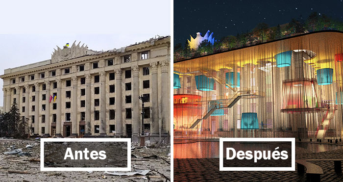 Este concurso de arte pidió diseños para los edificios destruidos por la guerra en Ucrania, y aquí están los 30 mejores trabajos