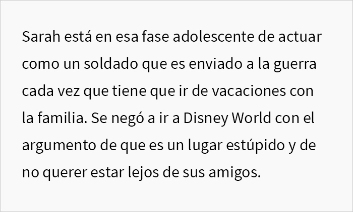 &ldquo;Se siente enojada y traicionada&rdquo;: Esta adolescente hizo un berrinche luego de que sus padres la dejaran quedarse en casa en lugar de ir de vacaciones a DisneyWorld