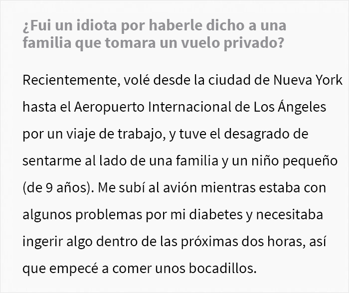 &ldquo;No me importa, toma un vuelo privado&rdquo;: Un pasajero le dijo a esta persona diab&eacute;tica que no comiera ya que su hijo ten&iacute;a s&iacute;ndrome de Prader-Willi, pero el pasajero interpelado se neg&oacute; por completo