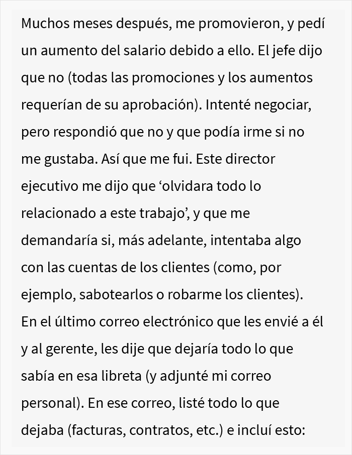 Este ex-empleado cumpli&oacute; maliciosamente y &ldquo;olvid&oacute; todo sobre la empresa&rdquo;, pero su jefe le pidi&oacute; ayuda tras 10 a&ntilde;os