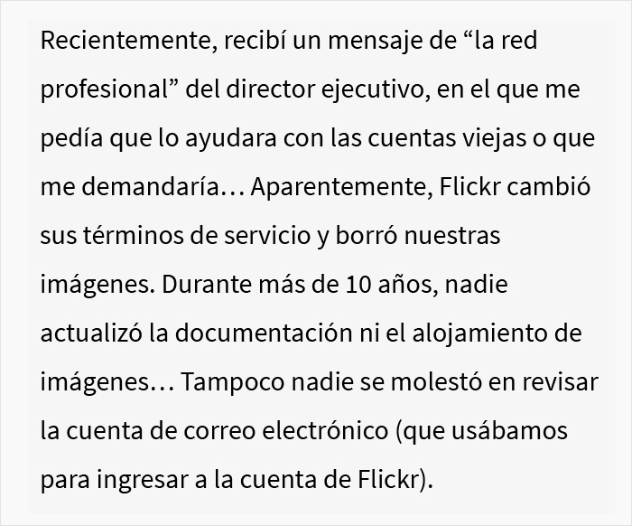 Este ex-empleado cumpli&oacute; maliciosamente y &ldquo;olvid&oacute; todo sobre la empresa&rdquo;, pero su jefe le pidi&oacute; ayuda tras 10 a&ntilde;os
