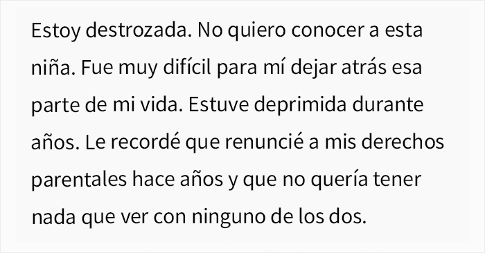 Esta mujer cedi&oacute; la patria potestad de su beb&eacute; a la amante de su marido infiel y se niega a conocerla 14 a&ntilde;os despu&eacute;s