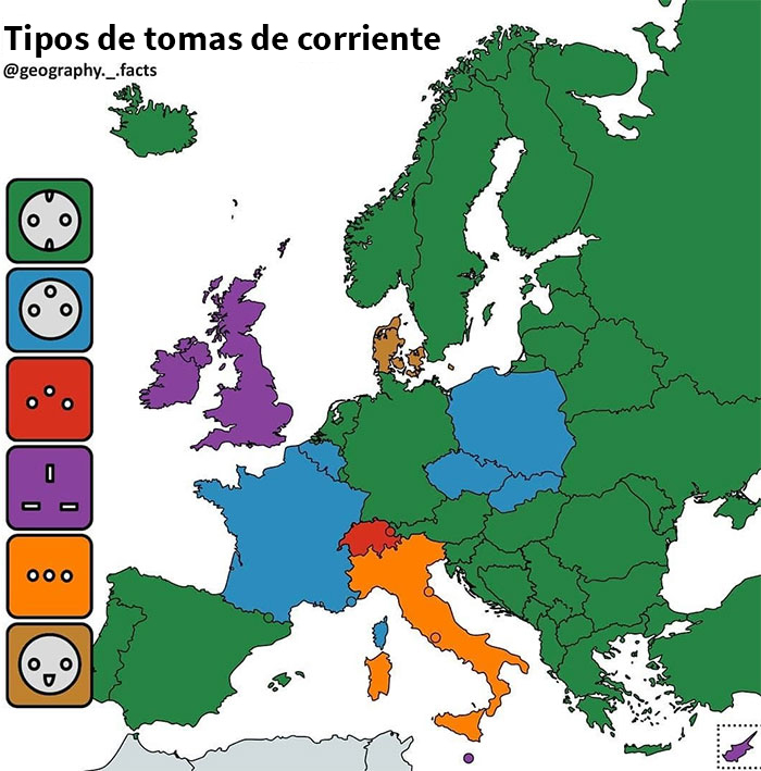 Guía de tipos de tomas de corriente