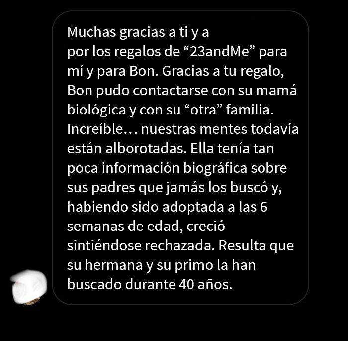 Para Navidad, les regalamos un paquete de “23andMe” a mi tío y a su esposa