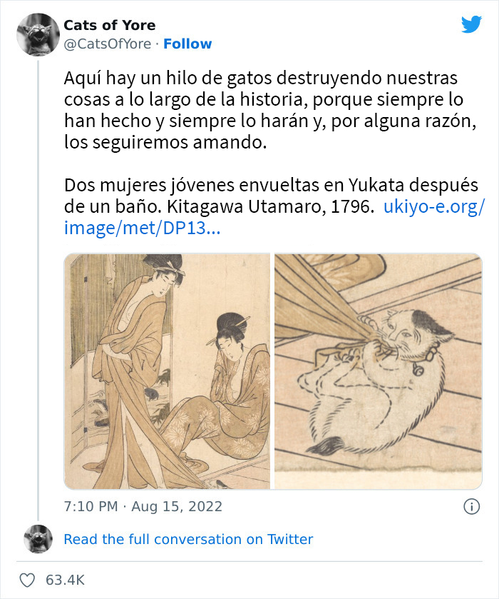 Los gatos destrozando cosas no son un problema moderno, como muestran estas 24 im&aacute;genes a trav&eacute;s de la historia