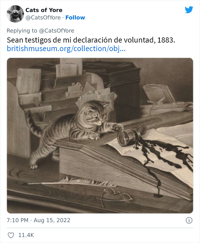 Los gatos destrozando cosas no son un problema moderno, como muestran estas 24 im&aacute;genes a trav&eacute;s de la historia