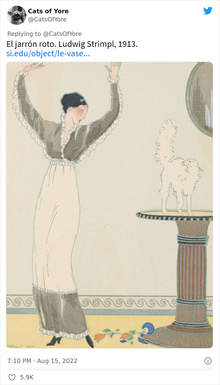 Los gatos destrozando cosas no son un problema moderno, como muestran estas 24 im&aacute;genes a trav&eacute;s de la historia