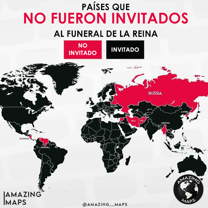 Países que no fueron invitados al funeral de la Reina Isabel II