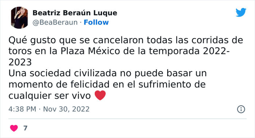 Internautas celebran la suspensi&oacute;n de corridas de toros en la Plaza M&eacute;xico
