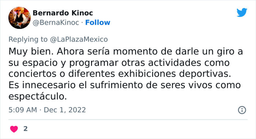 Internautas celebran la suspensi&oacute;n de corridas de toros en la Plaza M&eacute;xico