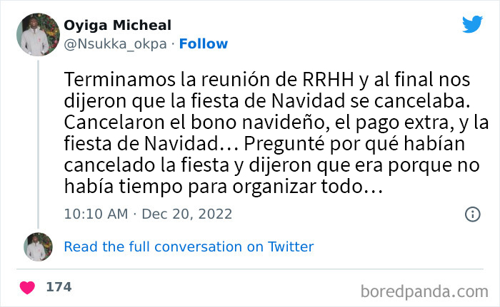 Bonificación cancelada