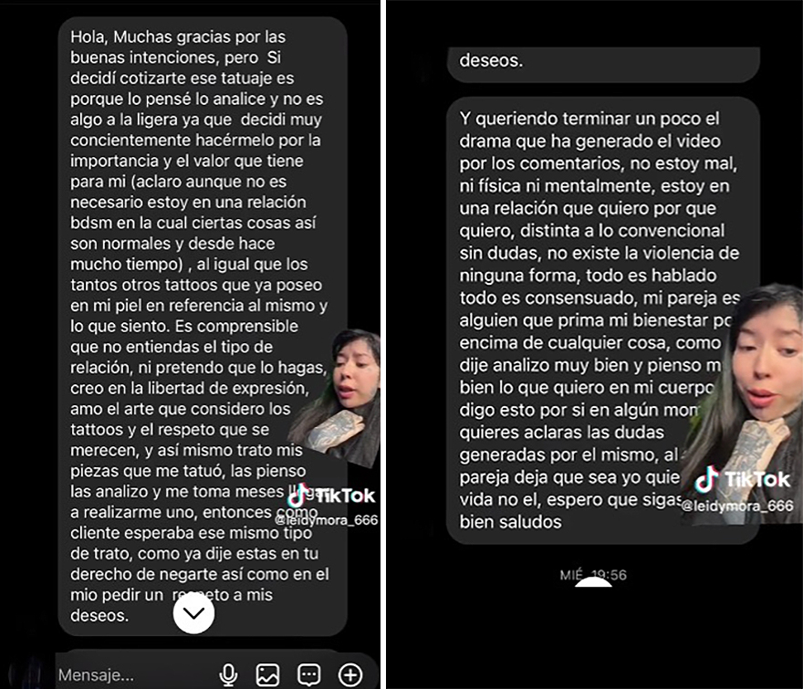 Esta tatuadora colombiana se neg&oacute; a hacer un tatuaje degradante, pero nunca imaginar&aacute;s la respuesta de la clienta