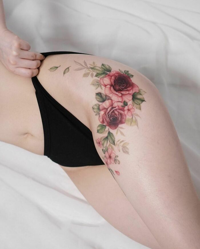50 Tatuajes florales que parecen pinturas de acuarela sobre la piel (nuevas fotos)