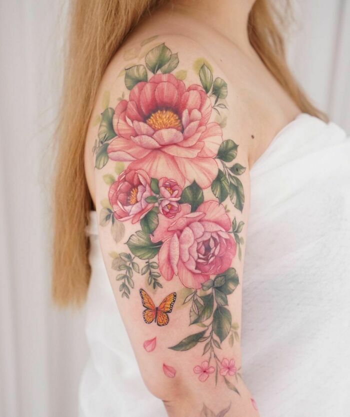 50 Tatuajes florales que parecen pinturas de acuarela sobre la piel (nuevas fotos)