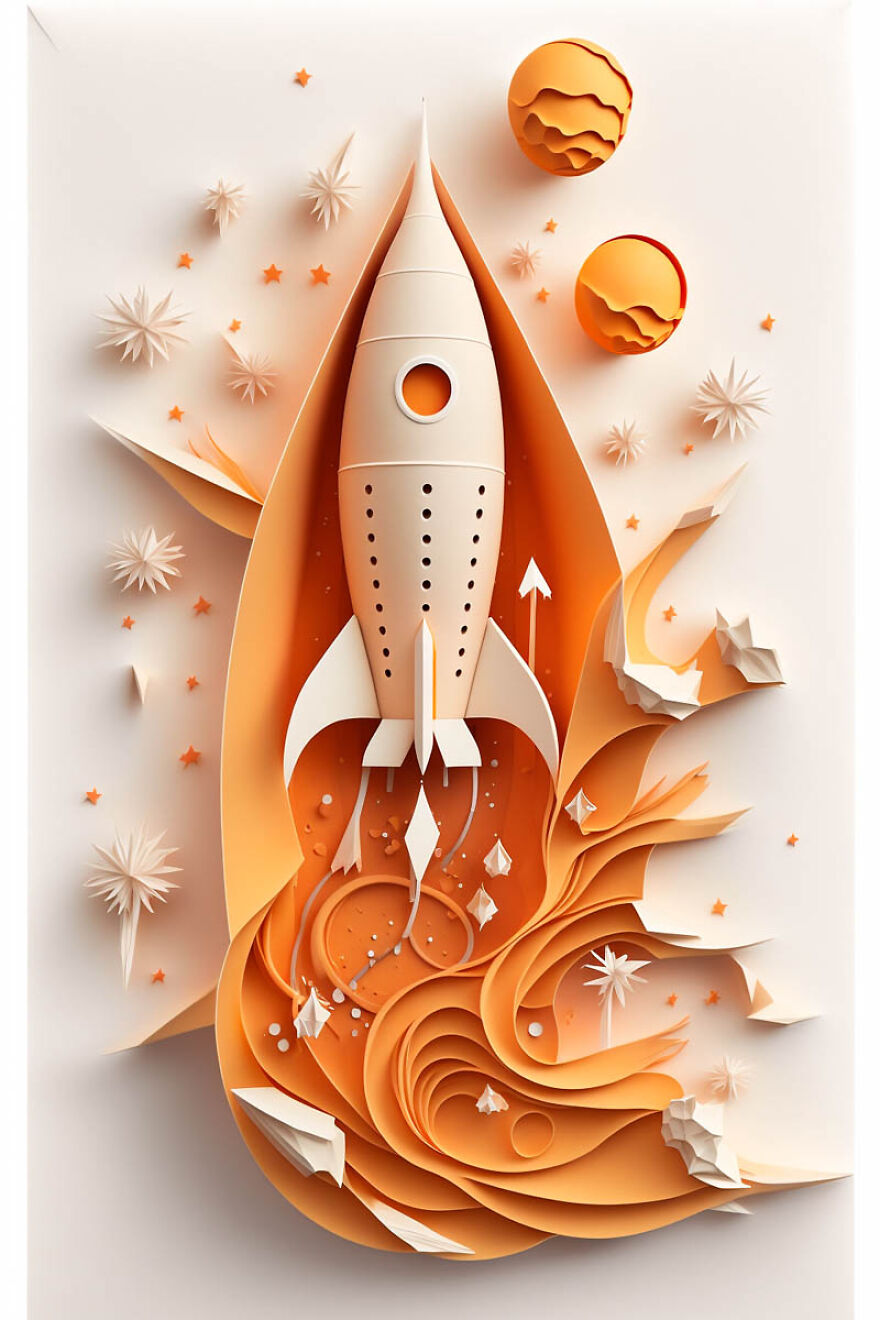 He Hecho Estos Paper Arts Con Midjourney Y Photoshop