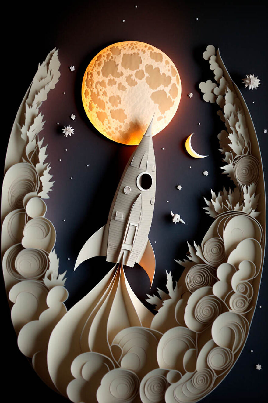 He Hecho Estos Paper Arts Con Midjourney Y Photoshop