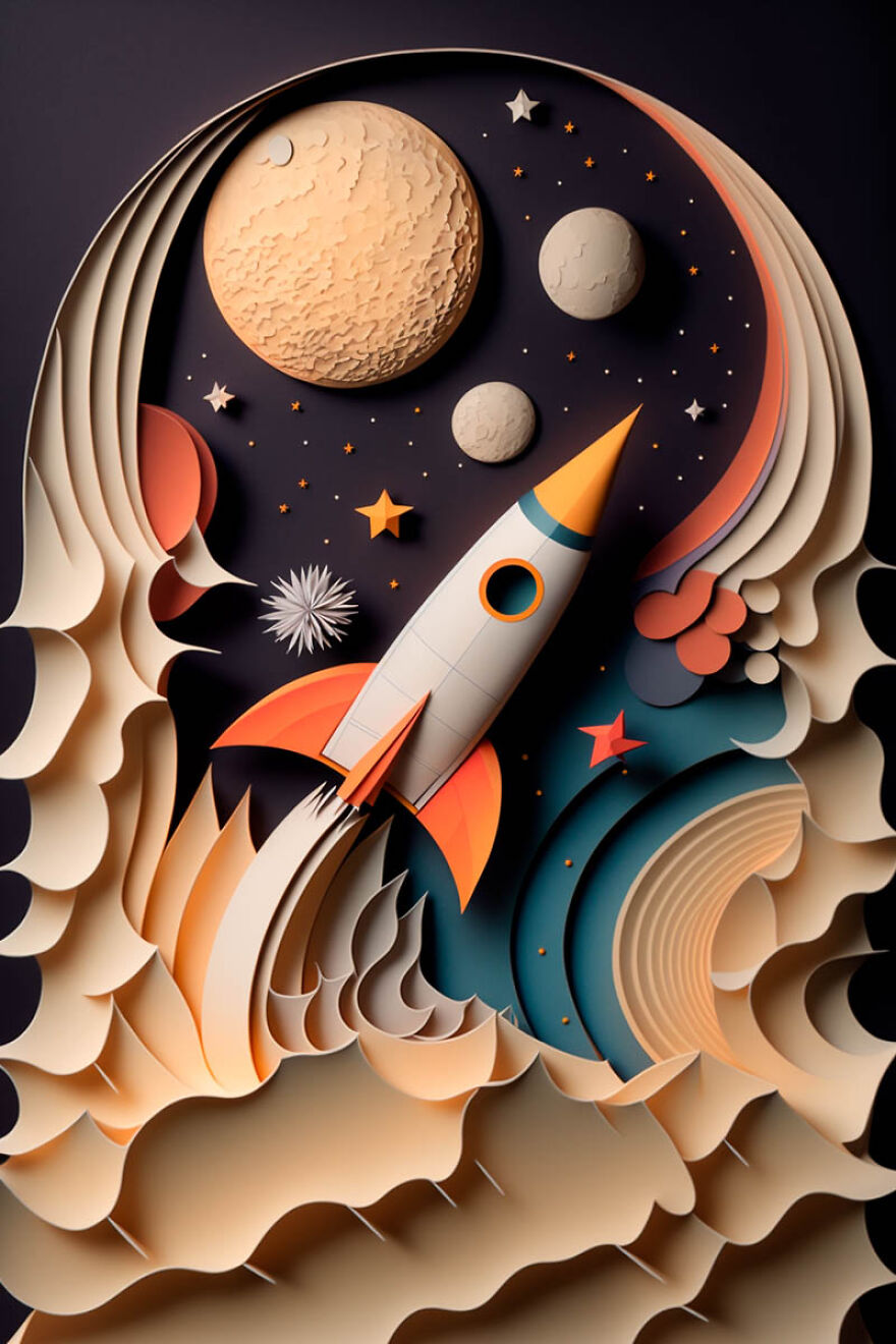 He Hecho Estos Paper Arts Con Midjourney Y Photoshop