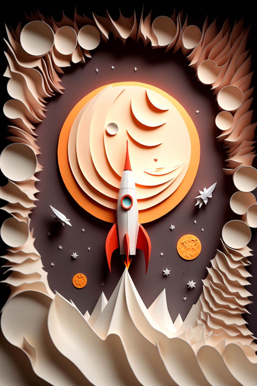 He Hecho Estos Paper Arts Con Midjourney Y Photoshop