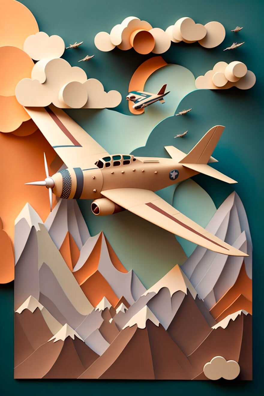 He Hecho Estos Paper Arts Con Midjourney Y Photoshop