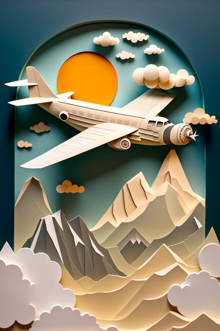 He Hecho Estos Paper Arts Con Midjourney Y Photoshop