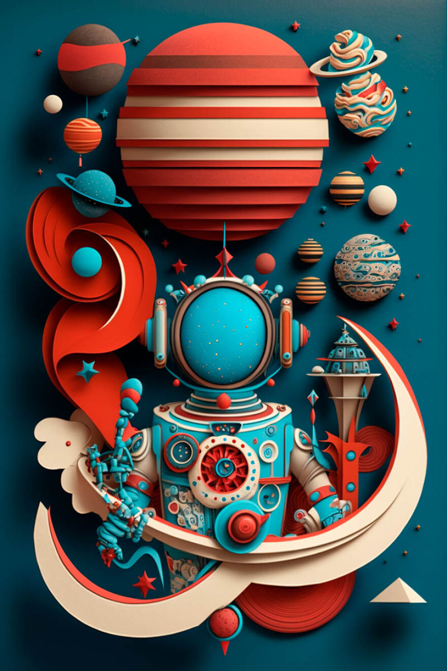 He Hecho Estos Paper Arts Con Midjourney Y Photoshop