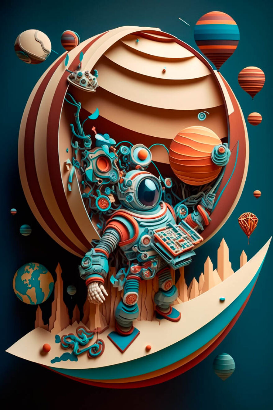 He Hecho Estos Paper Arts Con Midjourney Y Photoshop