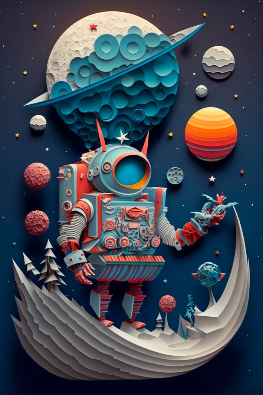 He Hecho Estos Paper Arts Con Midjourney Y Photoshop