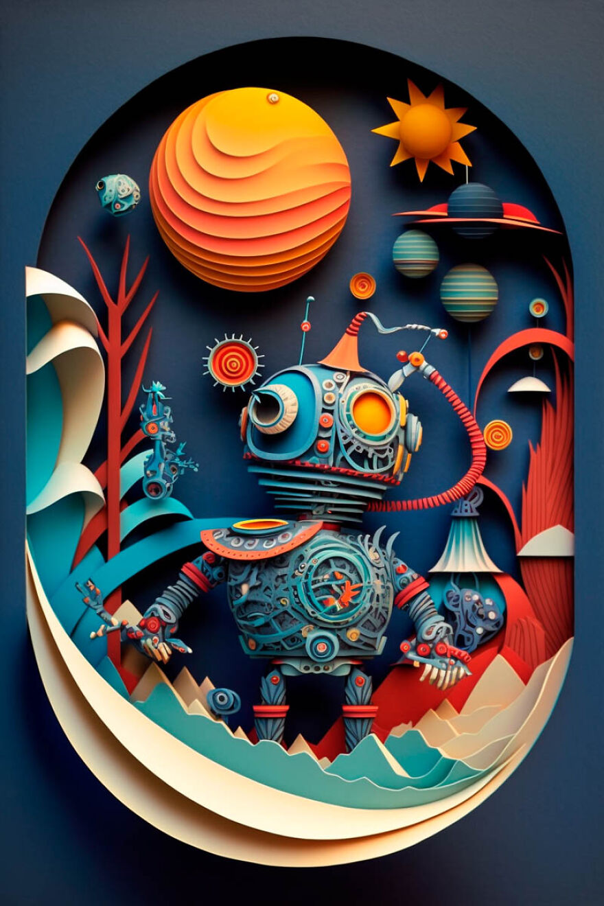 He Hecho Estos Paper Arts Con Midjourney Y Photoshop